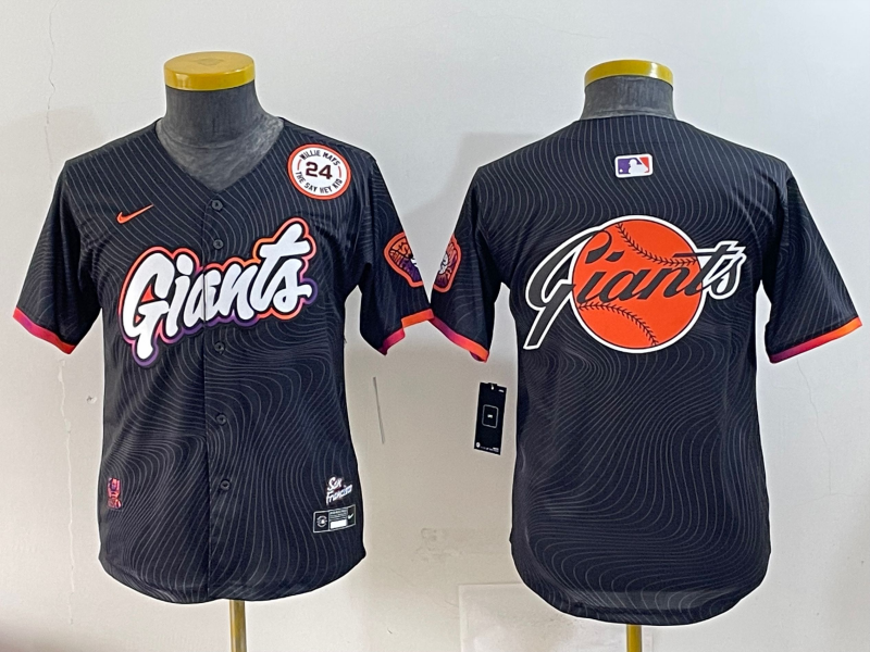 Youth 2025 MLB San Francisco Giants blank black jersey style 16